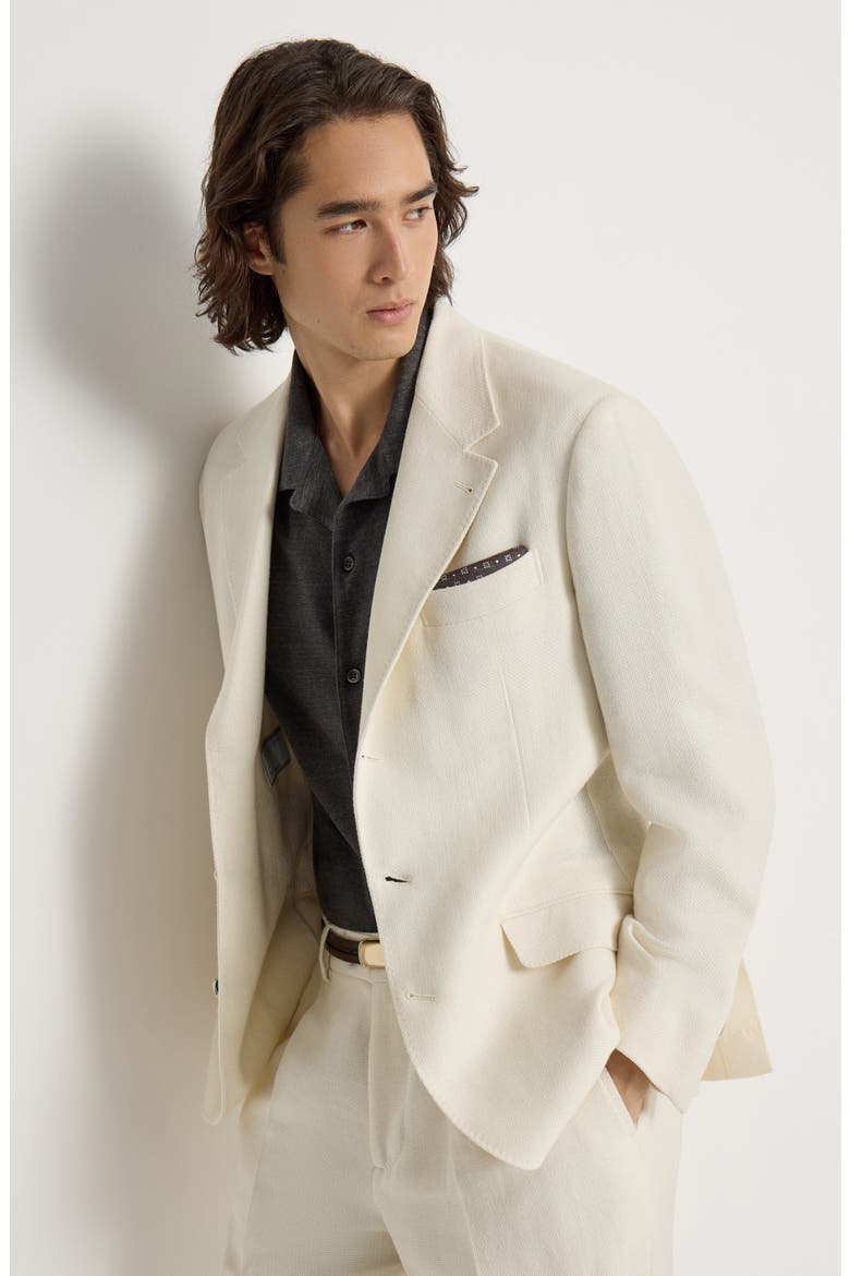Hopsack deconstructed blazer, Alternate, color, Off-White