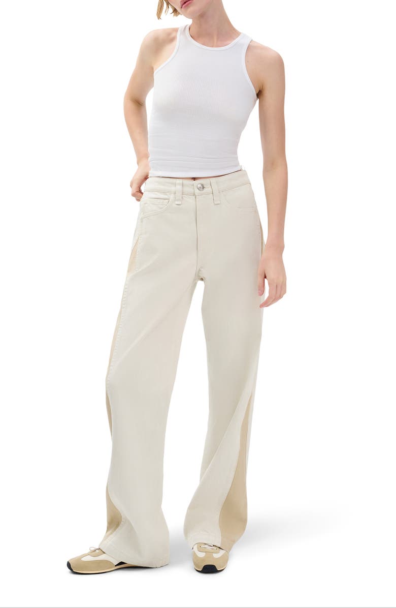 rag & bone/JEAN Logan Color Splice Wide Leg Jeans, Alternate, color, Two Stone