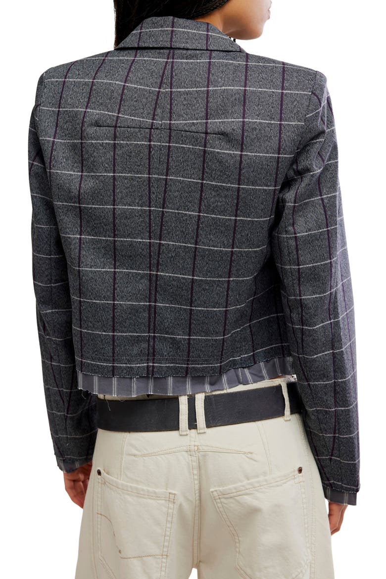 Academia Cropped Blazer, Alternate, color, CHARCOAL COMBO