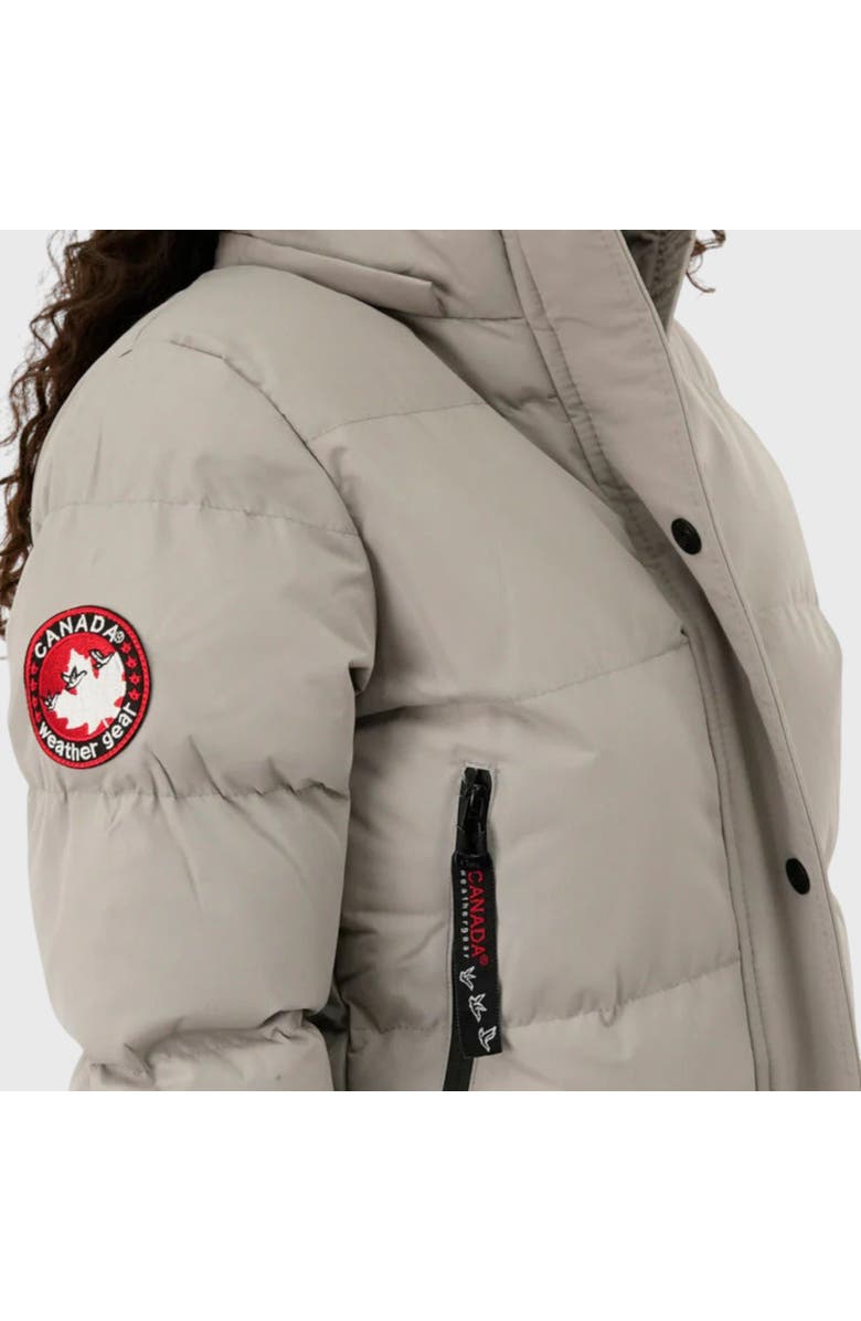 CANADA WEATHER GEAR Quilted Maxi Long Jacket, Alternate, color, Stone