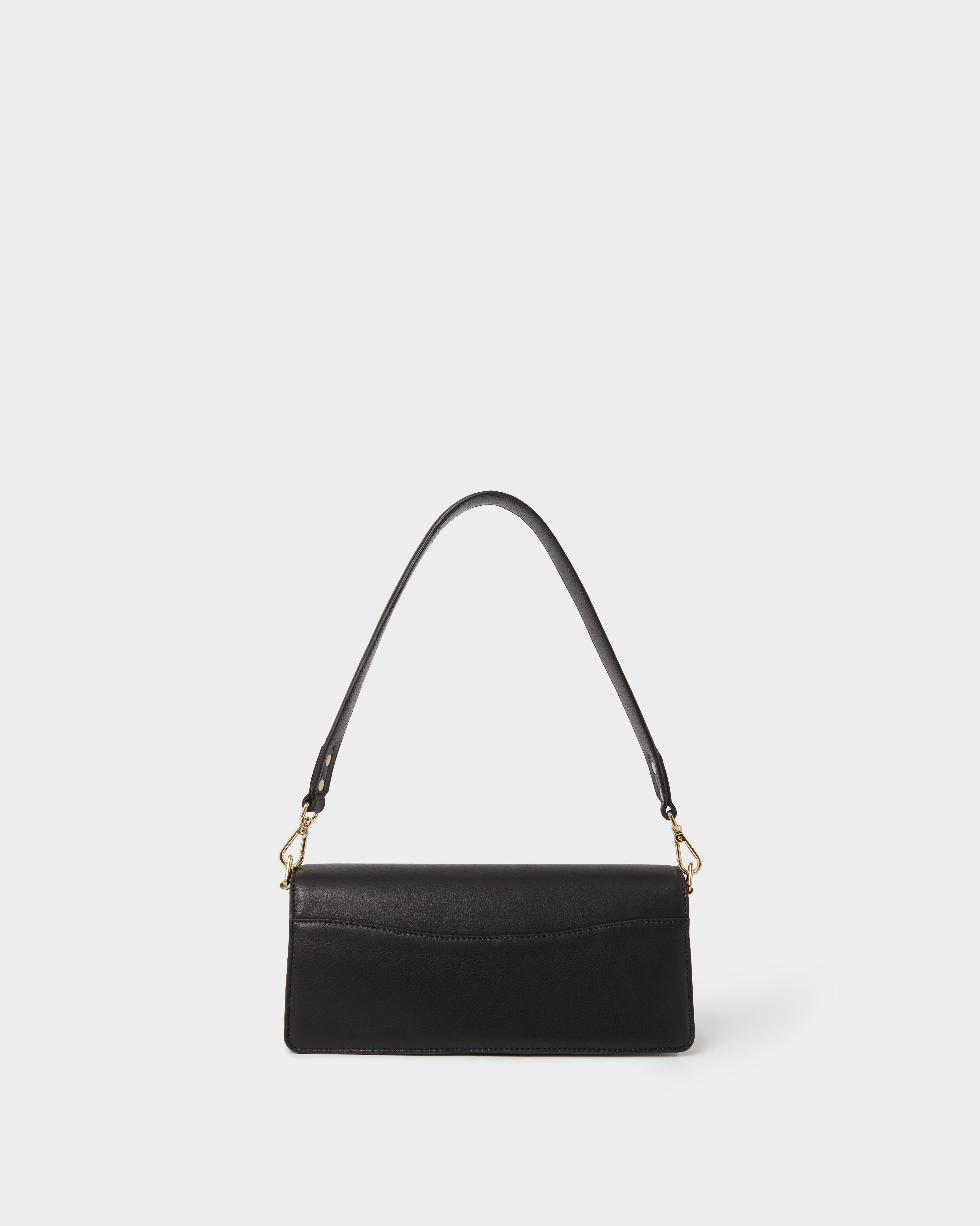 Osprey London The Marlow Leather Shoulder Bag, Alternate, color, Black