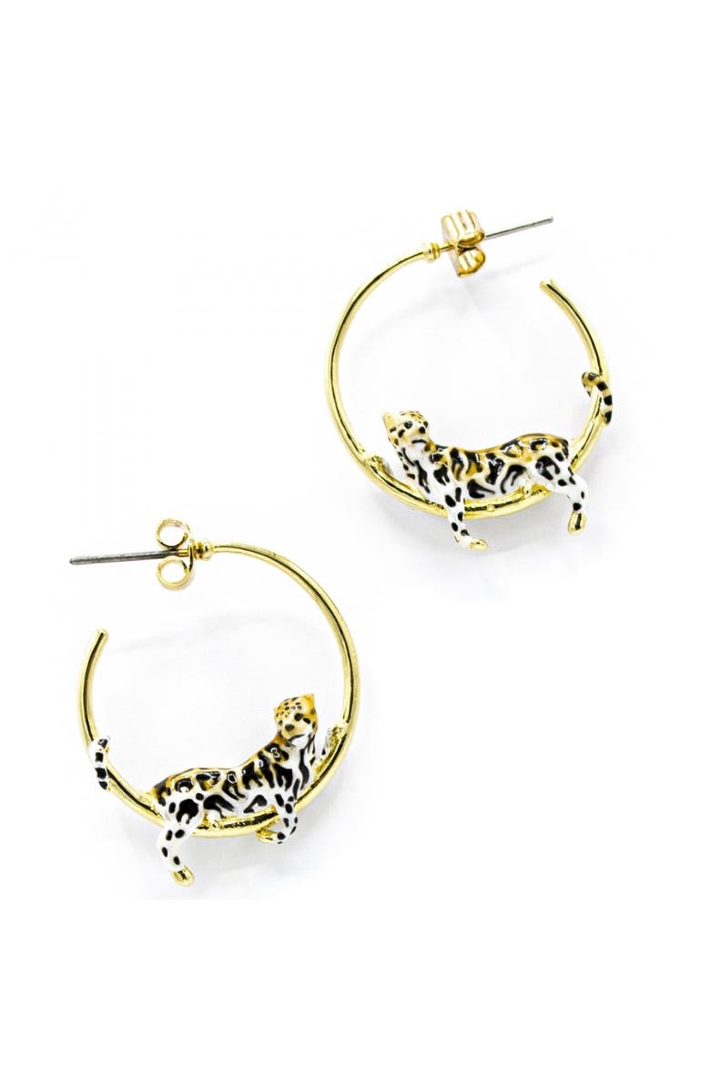 Bill Skinner Studio Clouded Leopard Hoops, Main, color, Leopard