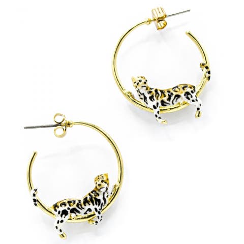 Clouded Leopard Hoops