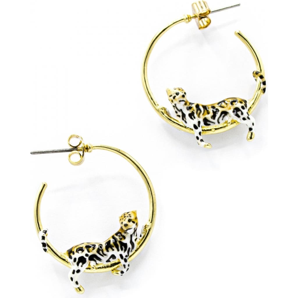 Bill Skinner Studio Clouded Leopard Hoops In Brown