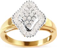 Haus of Brilliance 10K Yellow Gold 1/2 Cttw Diamond Rhombus Head and Halo Ring