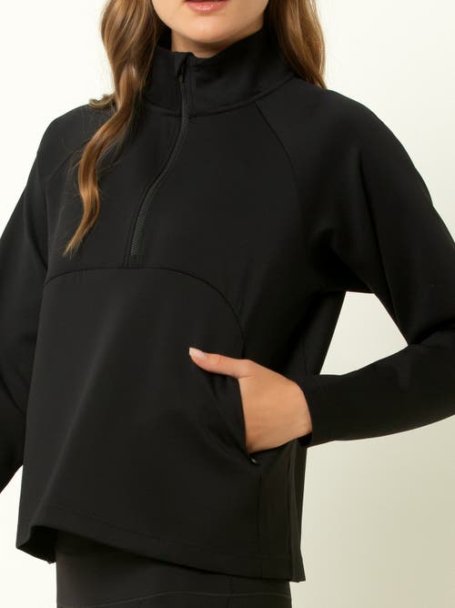 Single Stitch Performance 1/4 Zip Pullover In Black