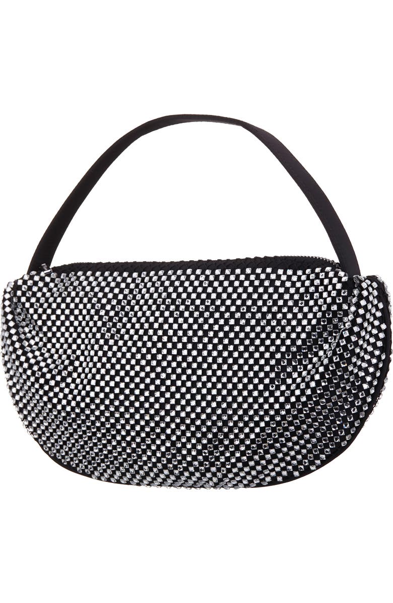 Nina Half Moon Rhinestone Mesh Shoulder Bag, Alternate, color,