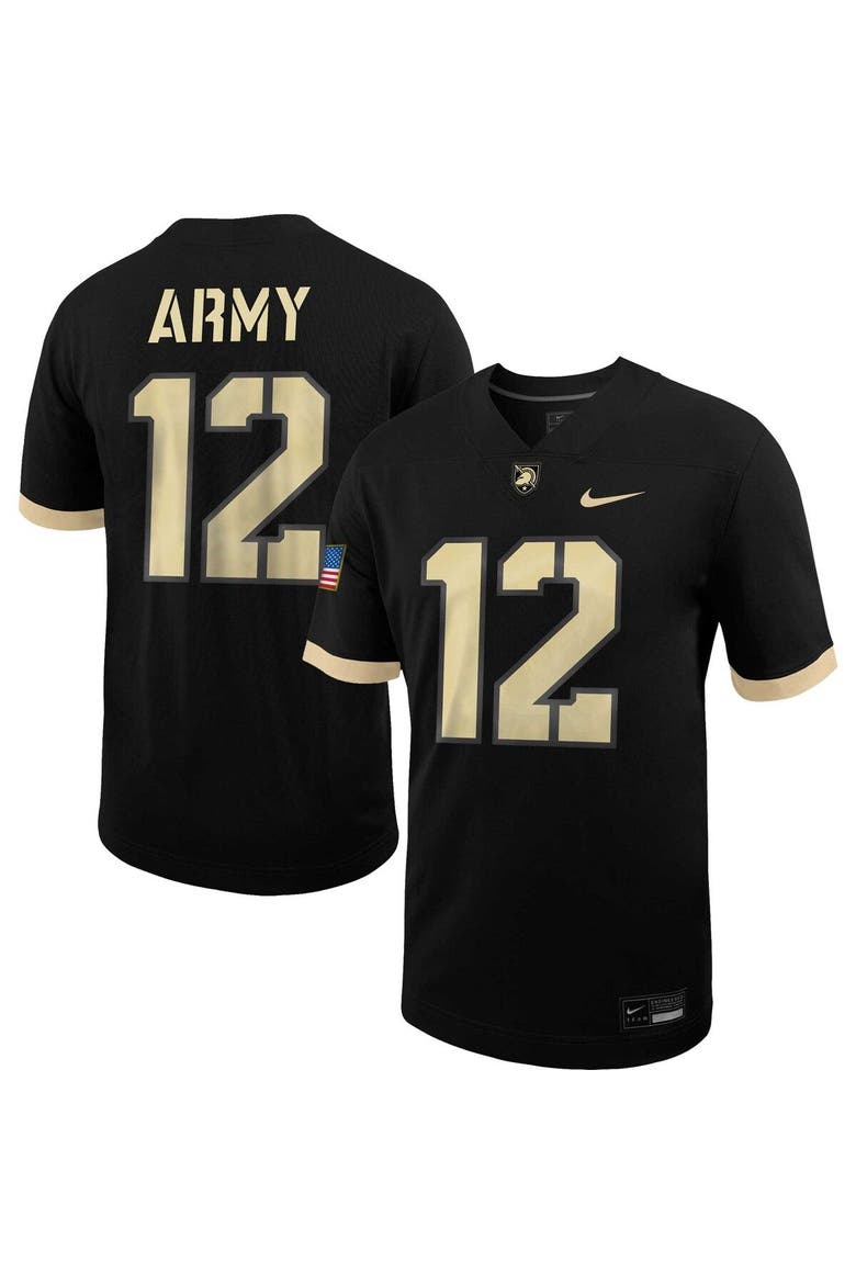 Men's Nike #12 Black Army Black Knights Untouchable Football Jersey, Main, color, Black