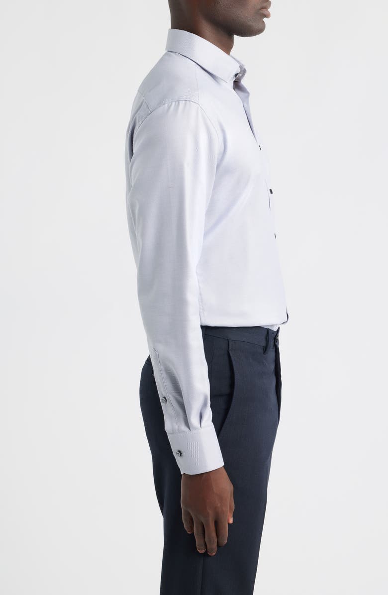 1863 by Eterna Modern Fit Micropattern Non-Iron Cotton Dobby Dress Shirt, Alternate, color, Silver Grey
