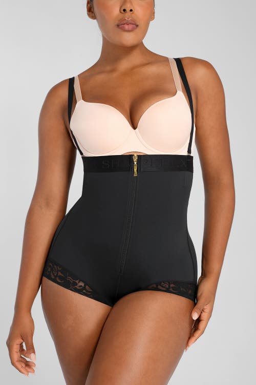 Shapellx Butt-lifting Open Bust Panty In Onyx Black