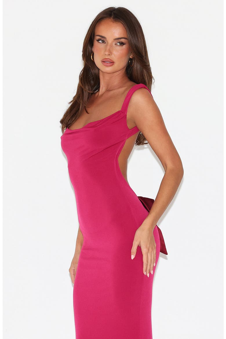 Zita Open Back Evening Dress, Alternate, color, SALSA RED