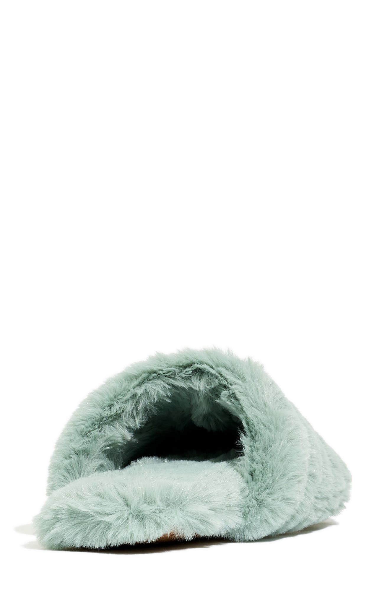 Madewell Recycled Faux Fur Quilted Scuff Slipper, Alternate, color, 