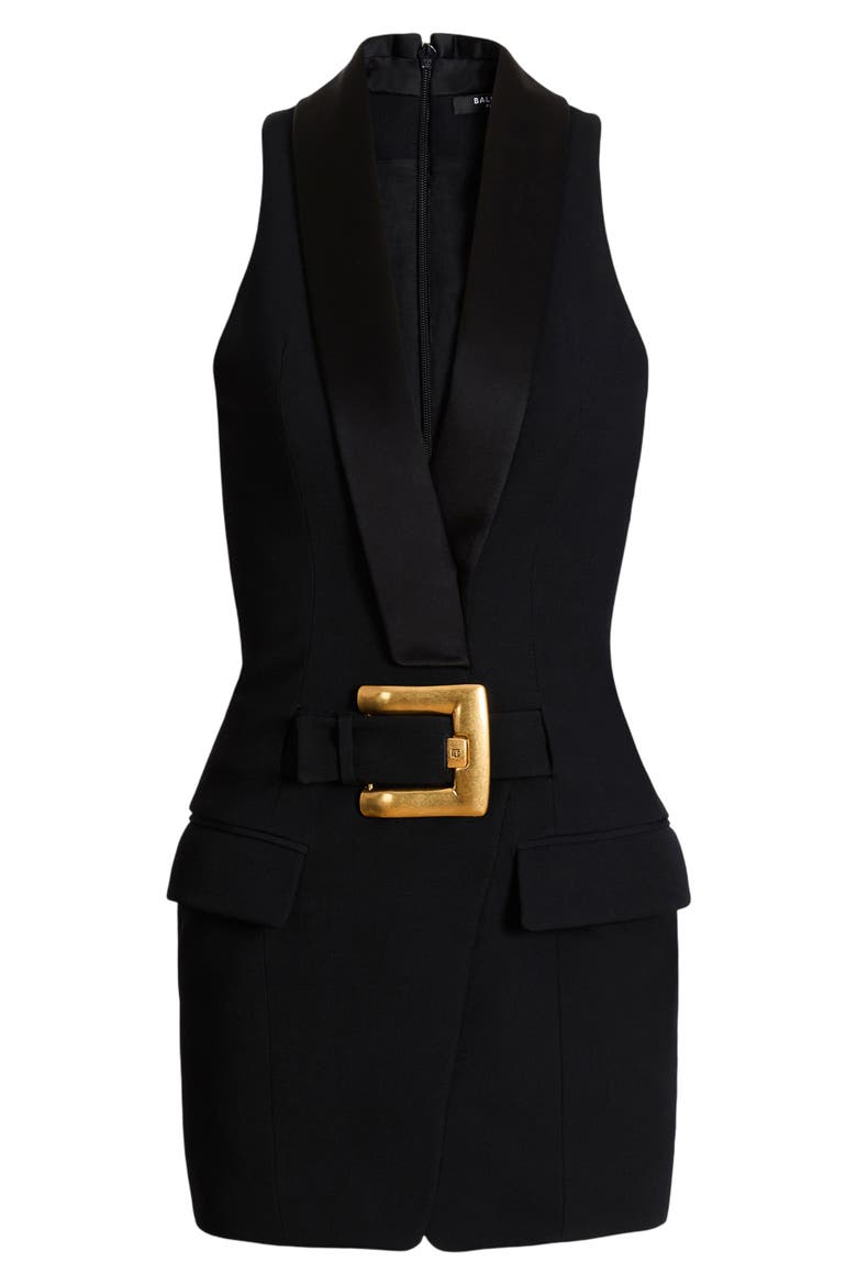 Short belted dress, Alternate, color, black