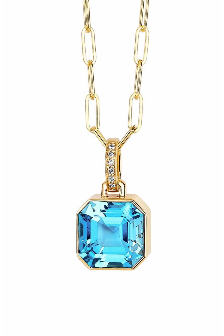 Octagonal Necklace, Main, color, Blue Topaz