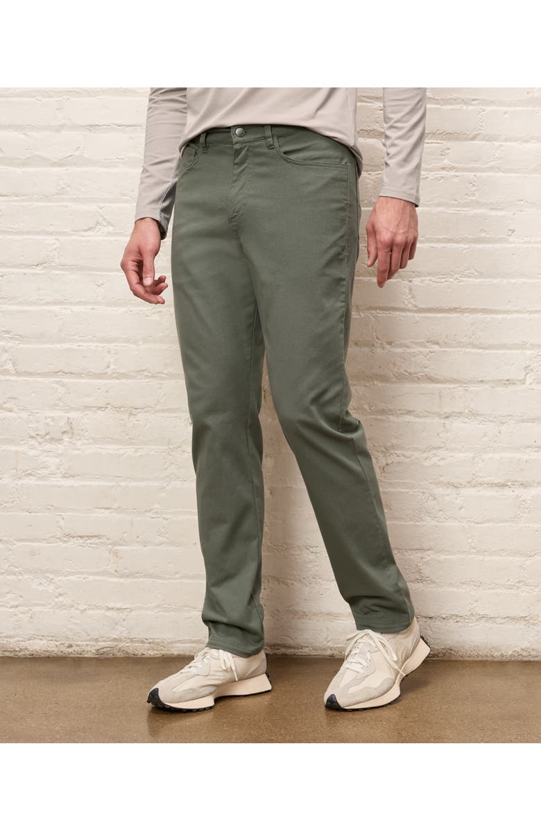 Pact Organic Cotton Stretch Twill 5-Pocket Pant, Main, color, Castor Green