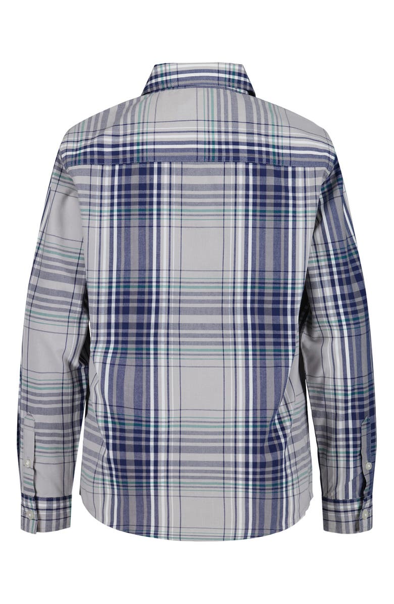 Calvin Klein Kids' Abstract Plaid Button-Up Shirt, Alternate, color, Alloy