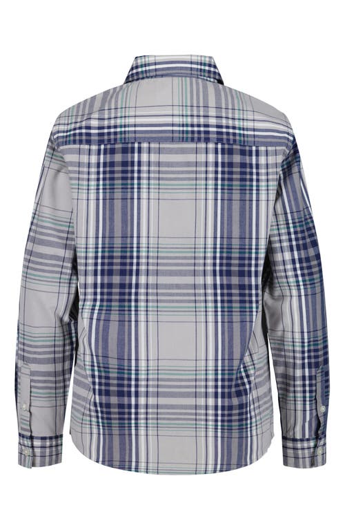 Calvin Klein Kids' Abstract Plaid Button-up Shirt In Multi
