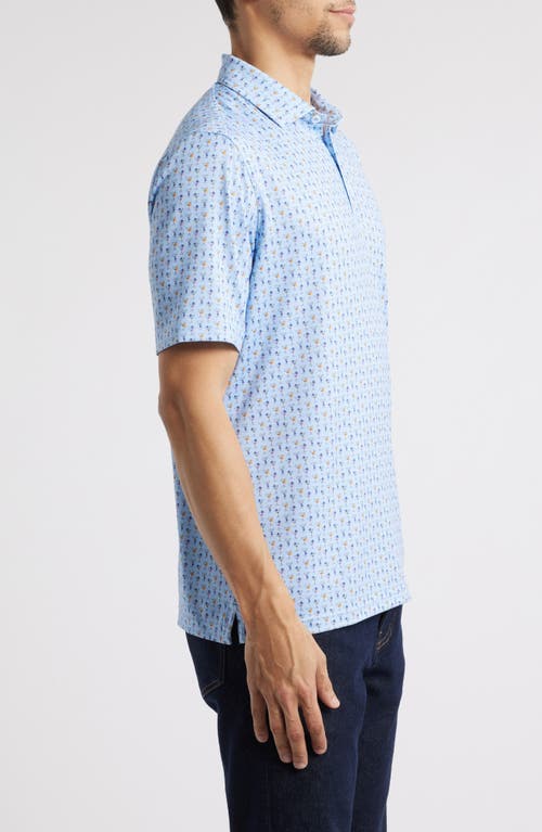 Johnston & Murphy Xc4® + Cool Degree™ Mini Martini Print Performance Golf Polo In Blue Multi