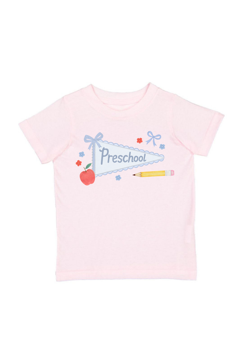 Preschool Pennant Short Sleeve T-Shirt, Main, color, Ballet Pink