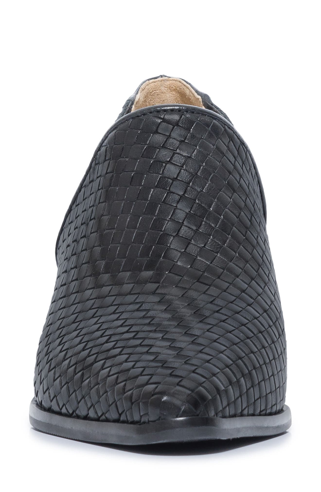 Bernardo Footwear Famous Woven Bootie, Alternate, color, Black Antique Calf