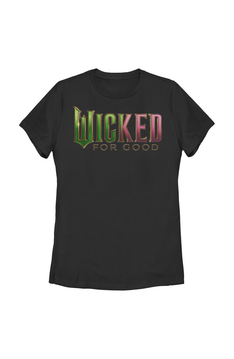 Wicked: For Good Women's Wicked For Good Official Tonal Logo Graphic T-Shirt, Main, color, Black