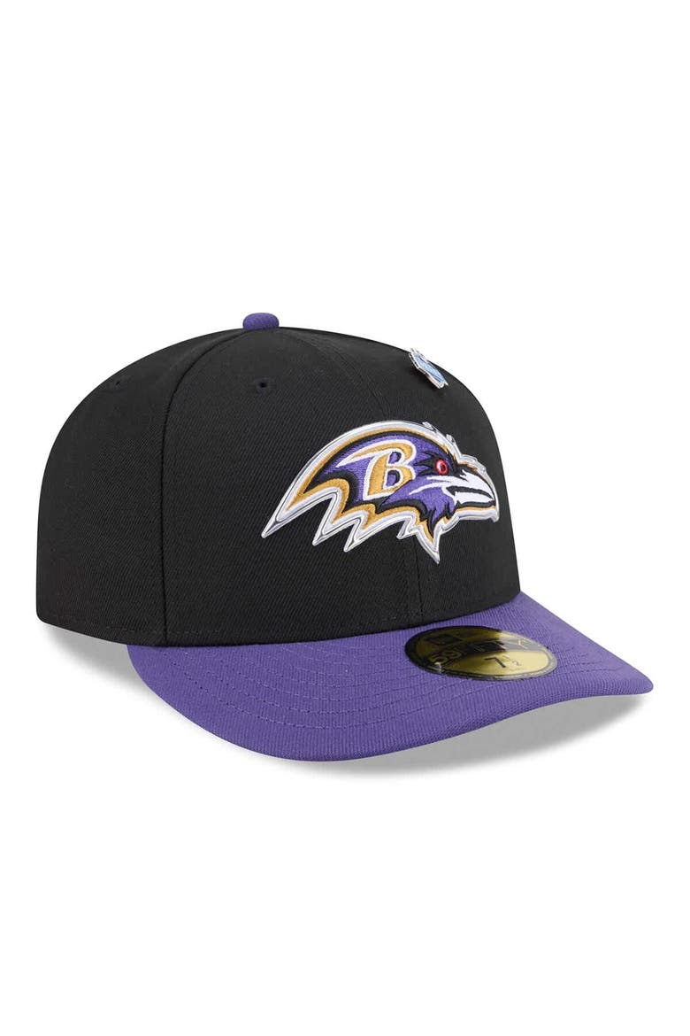 Men's New Era  Black/Purple Baltimore Ravens 2026 NFL Draft Pre-Curved 59FIFTY Fitted Hat, Alternate, color, Black