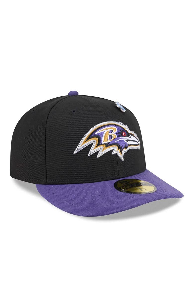 New Era Men's New Era Black/Purple Baltimore Ravens 2026 NFL Draft Pre-Curved 59FIFTY Fitted Hat, Alternate, color, Black