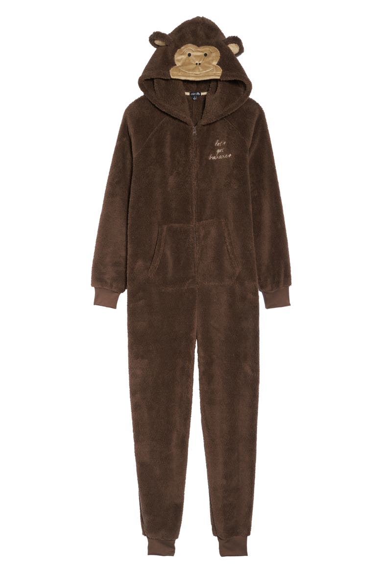 Hooded Jumpsuit, Alternate, color, BROWN
