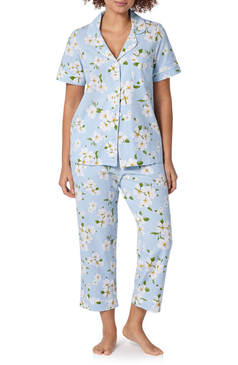 BedHead Pajamas Stretch Cotton Jersey Pajamas, Main, color, Magnolia Breeze