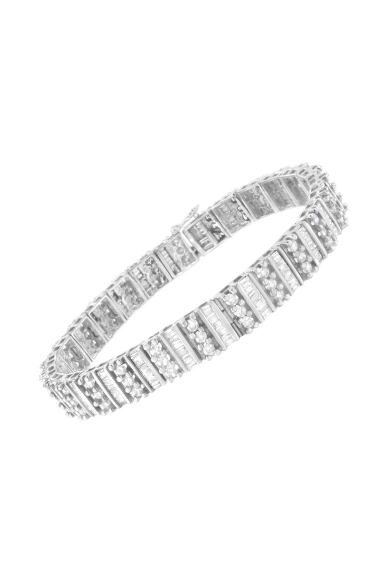 14K White Gold 4 7/8 cttw Diamond Tennis Bracelet, Alternate, color, White