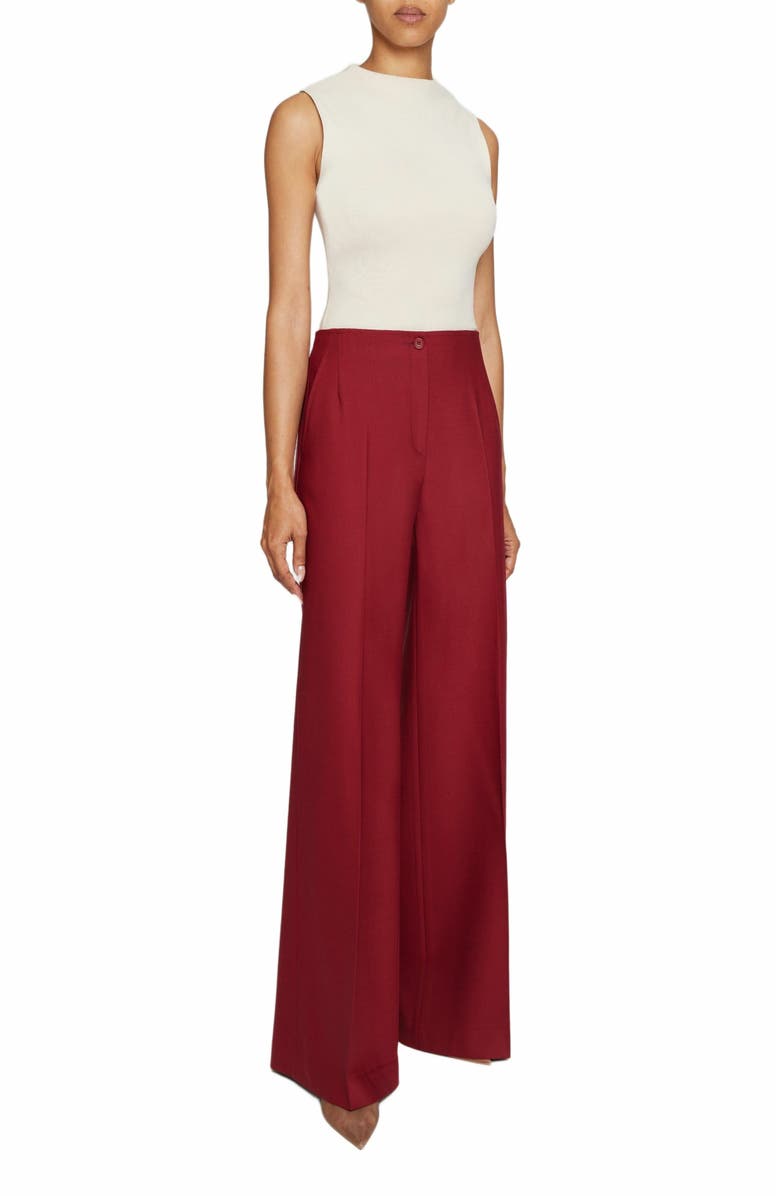 Santorelli Lily Wide Leg Pant In Virgin Wool Stretch, Main, color,