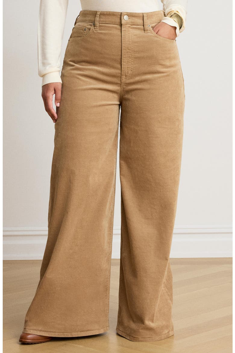 Wide Leg Corduroy Pants, Alternate, color, CAMEL BEIGE
