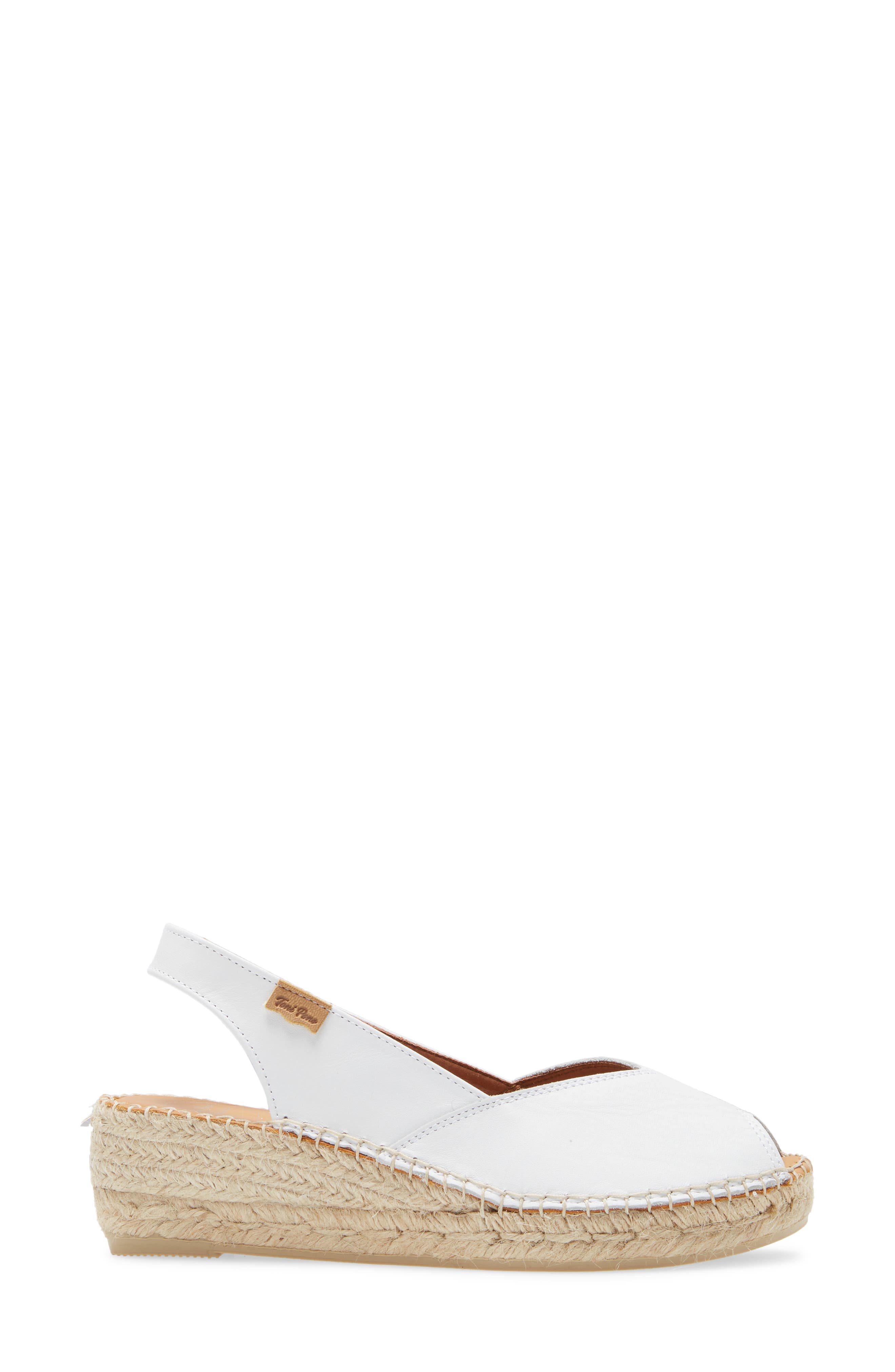 Bernia Espadrille Wedge, Alternate, color, WHITE LEATHER