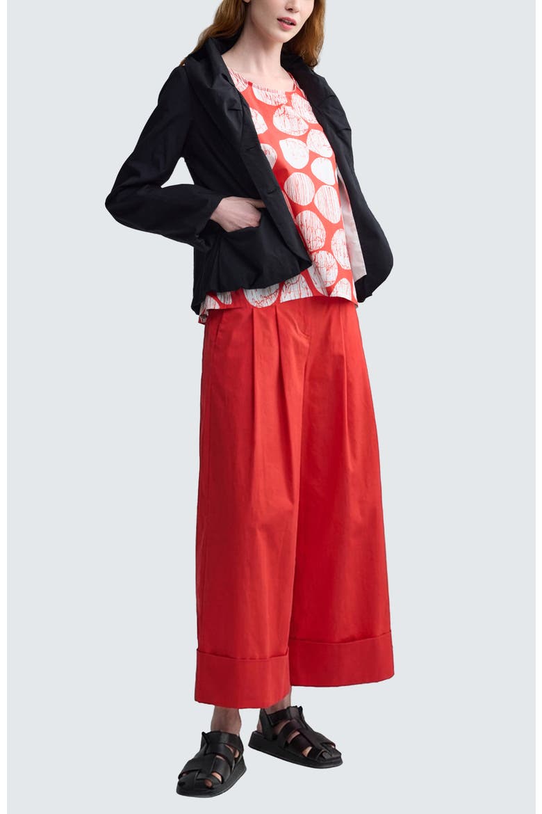 Misla Solid Wide-Leg Poplin Pants, Main, color, Mandarin Red