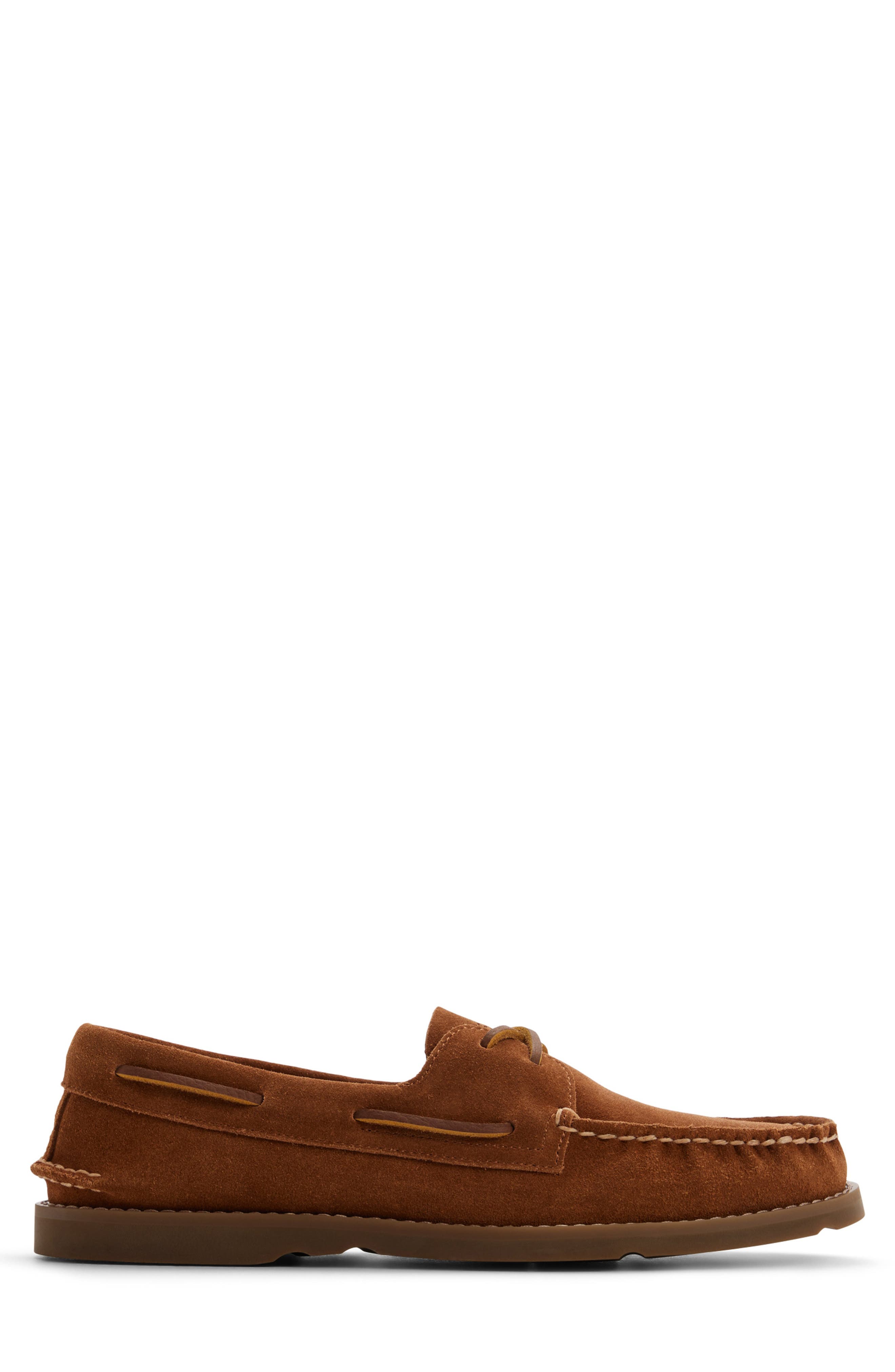 Authentic Original 2-Eye Ripple Boat Shoe, Alternate, color, DARK BROWN