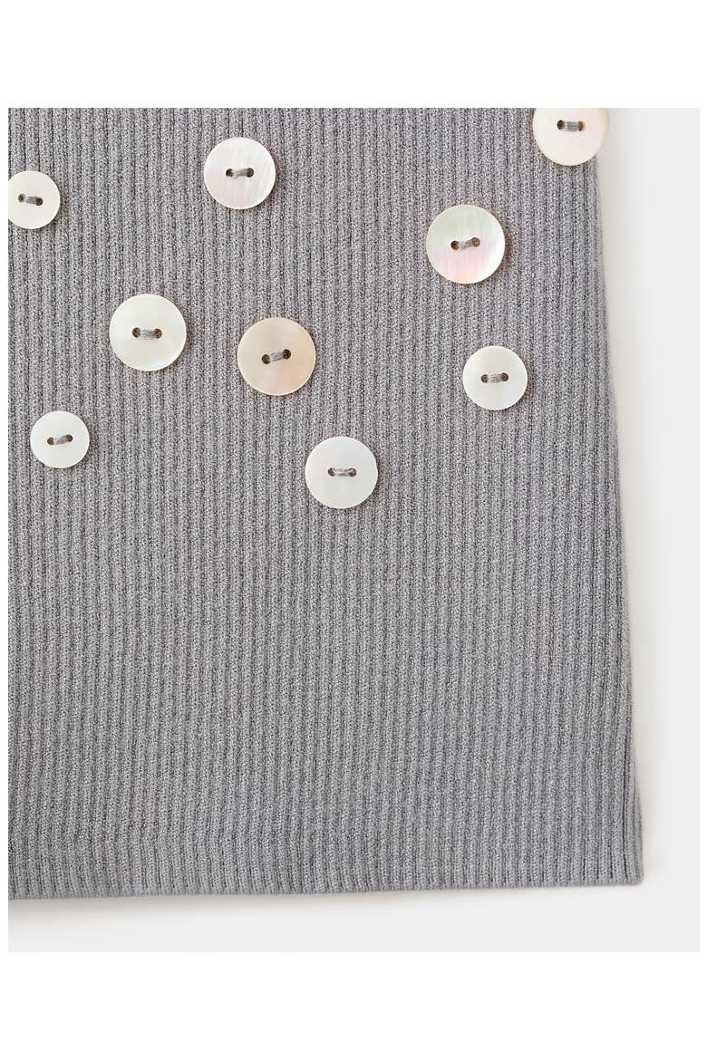 Decorative Button Knit Shorts, Alternate, color, MEDIUM HEATHER GREY