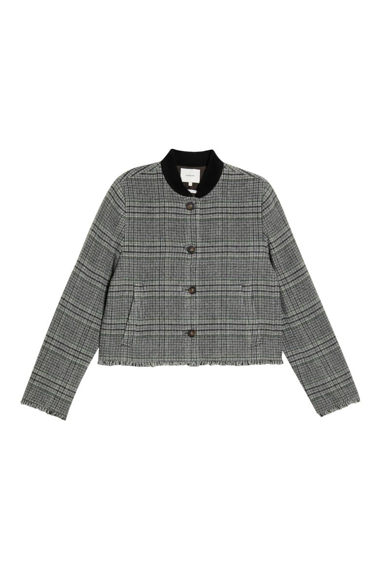Plaid Wool Blend Jacket, Main, color, ROSEMARY PLAID