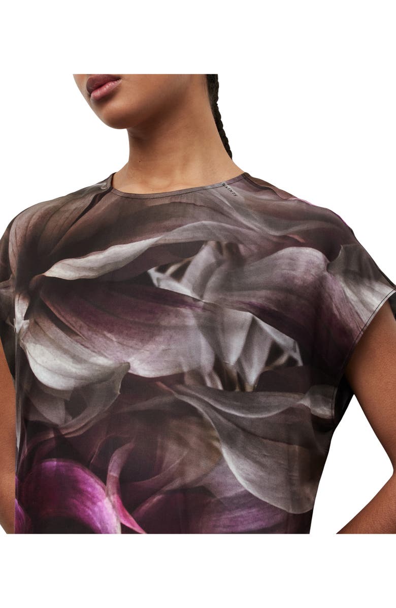 AllSaints Etta Margeaux Satin Midi Dress, Alternate, color, 