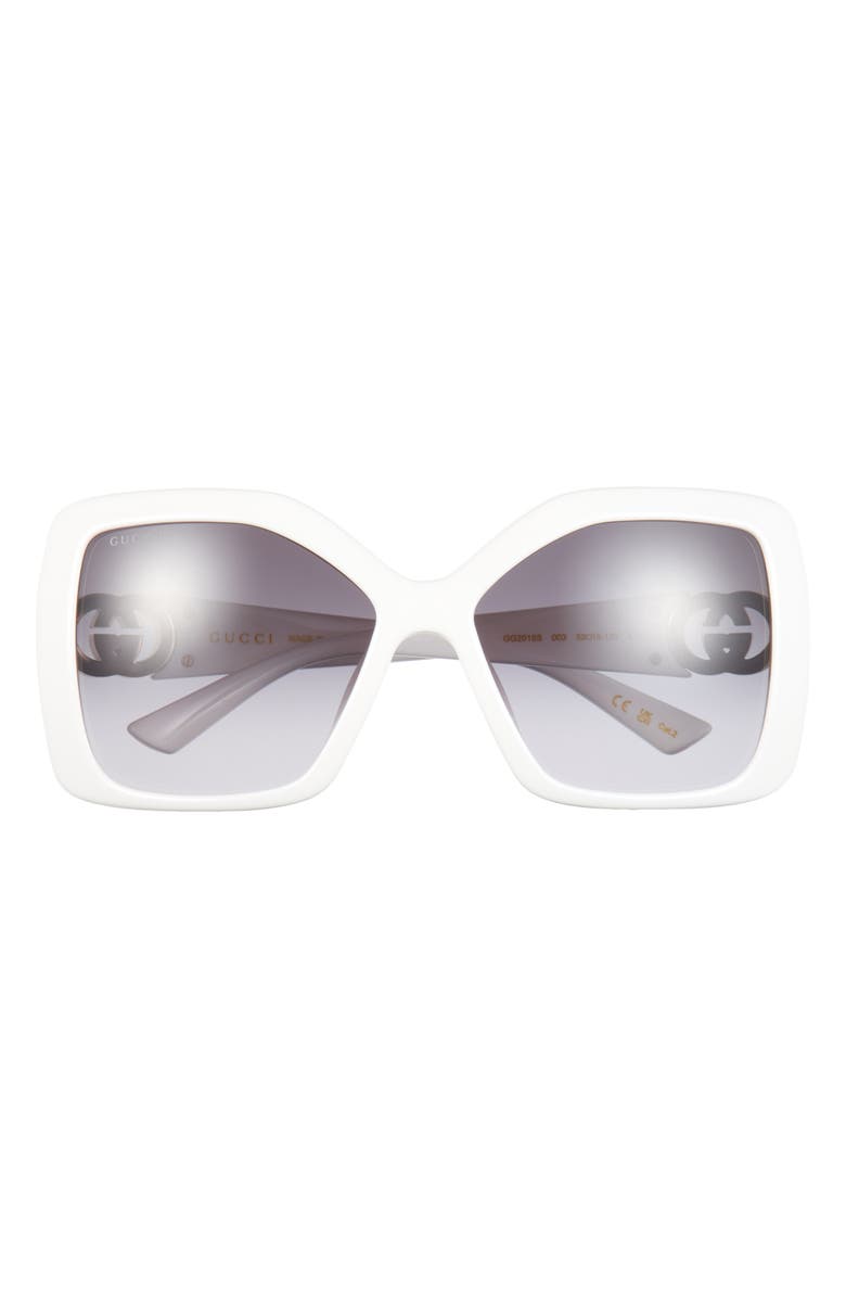 Gucci 59mm Square Sunglasses, Main, color, White