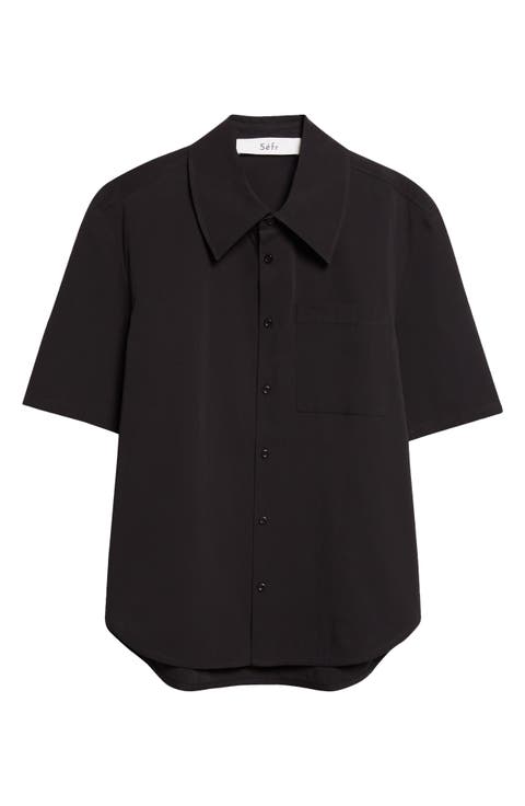 Waylon Short Sleeve Cotton Poplin Button-Up Shirt