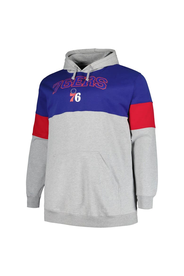 Men's Fanatics Branded Royal/Red Philadelphia 76ers Big & Tall Pullover Hoodie, Alternate, color, Royal