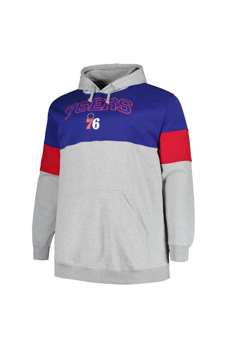 FANATICS Men's Fanatics Branded Royal/Red Philadelphia 76ers Big & Tall Pullover Hoodie, Alternate, color, Royal