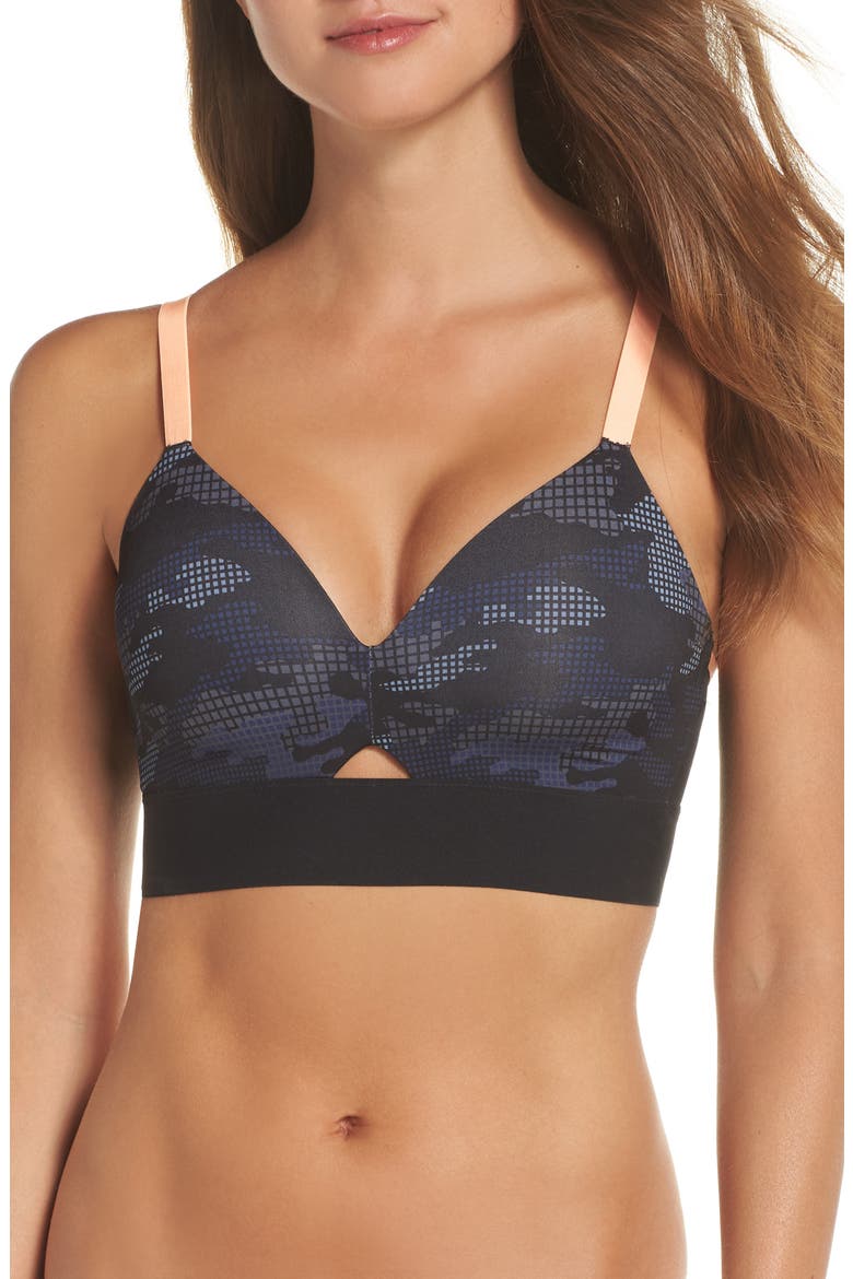Workout to Waves Mesh Panel Sports Bra, Main, color, GEO CAMO