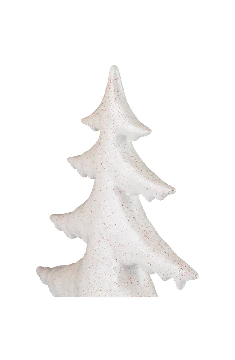 Northlight Shiny Speckled Christmas Tree Tabletop Decoration - 10" - White, Alternate, color, White