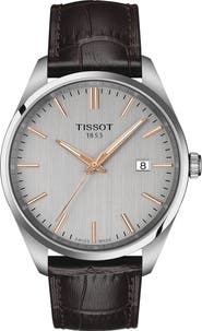 Tissot PR 100 Classic Leather Strap Watch, 40mm