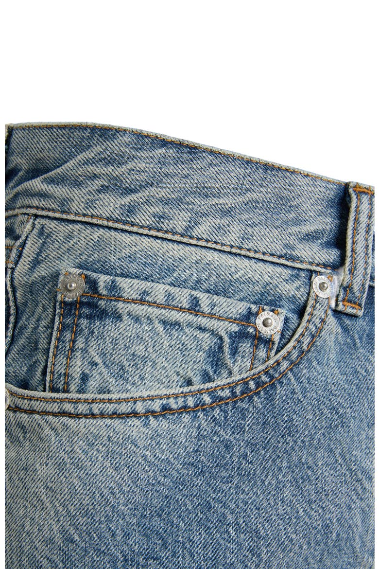 Straight-Leg Faded Denim Jeans, Alternate, color, blue