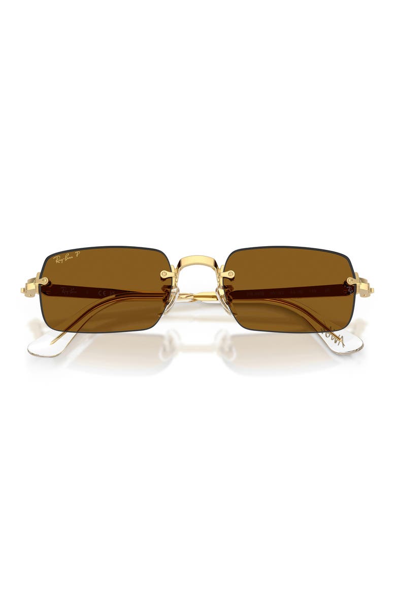 x A$AP Rocky 54mm Polarized Rimless Sunglasses, Alternate, color, ARISTA / DARK BROWN POLAR