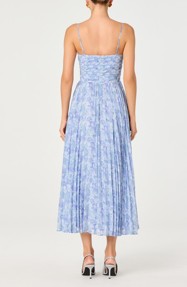 ASTR the Label Bayley Floral Pleated Midi Dress, Alternate, color, Blue Floral