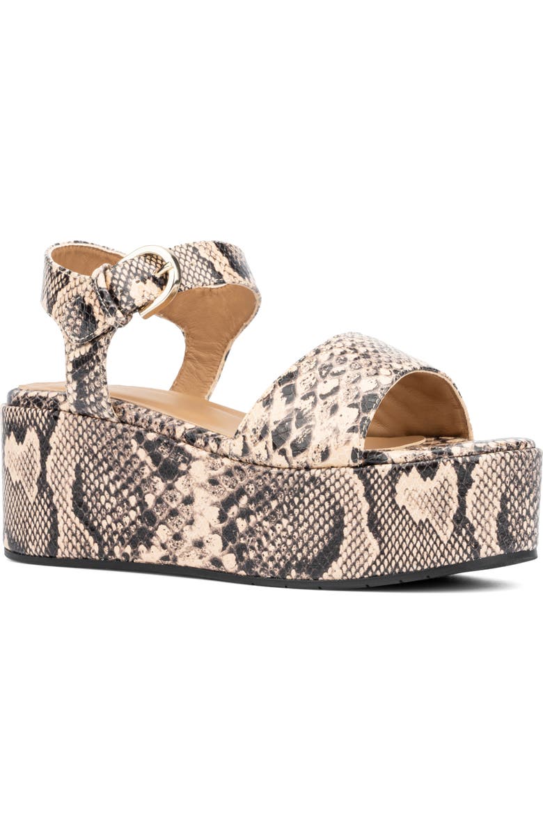 Aquatalia Dinah Water Repellent Ankle Strap Platform Wedge Sandal, Main, color,
