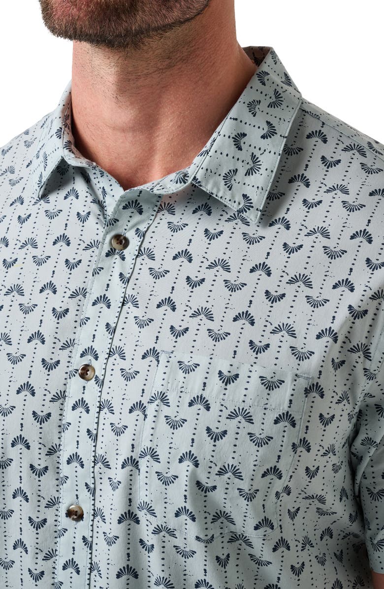 TravisMathew Clockwise Short Sleeve Button-Up Shirt, Alternate, color, Arona